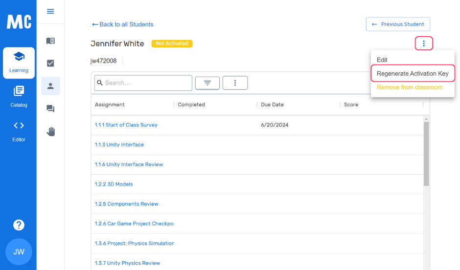 Key Simple Student How do I set a student's activation key?